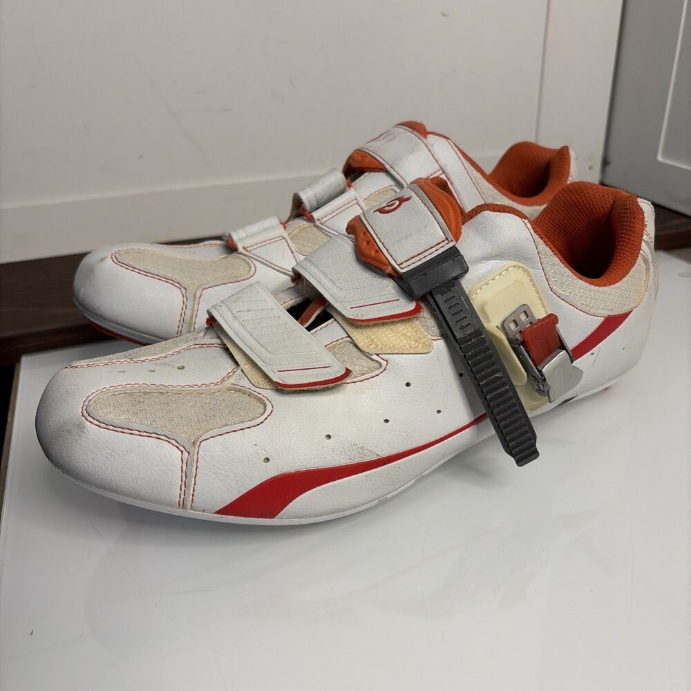 Peloton Cycling Shoes White Orange Mens EU 45 US 11.5 12 Road Bike Cleat